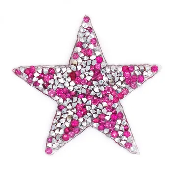 1 Pc de diamante de imitación de Parches de Hierro en la Estrella de Brillo Brillante Estrella Parches Apliques de Ropa Jeans Reparación de Accesorios
