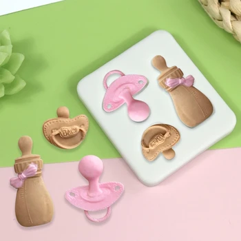 3D Mini Bebé-Tetina del Biberón Molde de Silicona para Fondant de Chocolate Molde de la Decoración de la Torta