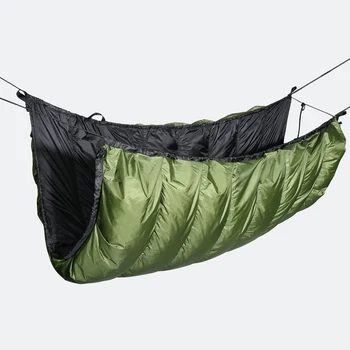 Hamaca abajo saco de dormir para acampar al aire libre, consolador Portátil caliente bajo el edredón de la manta de la bolsa de dormir con mosquitera