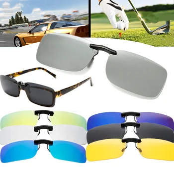 Las gafas sin montura levante el Clip En las Gafas de sol de los Hombres de Conducción UV400 Polarizado Espejo Azul de la Lente de la Pesca de Ciclismo Unisex Clip En las Gafas