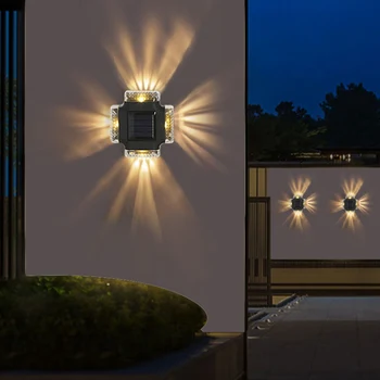LED Valla de la Barandilla de la Lámpara RGB/Cálido/Blanco al aire libre de la Lámpara con el Auto Encendido/Apagado de Luces Decorativas del Jardín para el Paso Patio Patio Garaje de Casa