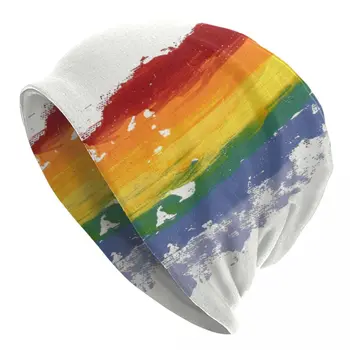 LGTB arco iris Bonnet Sombreros de Hip Hop Sombrero Tejido de punto Para Mujeres Hombres Otoño Invierno Cálido del Orgullo Gay Skullies Gorras Gorras