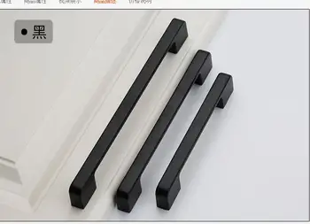 Moderno simple aleación de zinc manejar negro Americano extendido de muebles de Hardware del Gabinete armario de la manija de la puerta