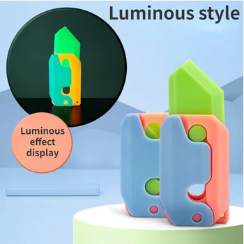 Nueva, Luminosa Zanahoria Gravedad Cuchillo Fidget Juguetes a los Niños de Descompresión Empuje la Tarjeta de Juguete de la Impresión en 3D Brillante Zanahoria Cuchillo de Juguete para los Niños