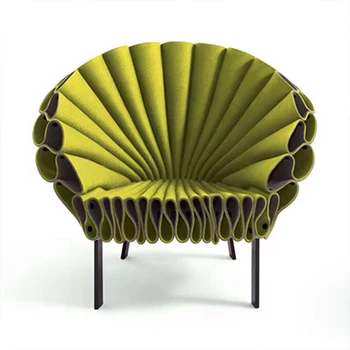 Nórdicos diseñador de arte silla creativo irregular de ocio silla luz de lujo fan de la silla con forma de pétalo de la silla