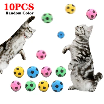 10PCS Color Aleatorio Nueva Mascota Gato de Juguete de la Espuma de Látex de Fútbol Pequeño Mascota de Juguete Gato Juguetes Interactivos