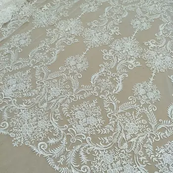 2023 La última ordinario material de nylon con lentejuelas vestido de novia de tela de encaje vendidos por el patio