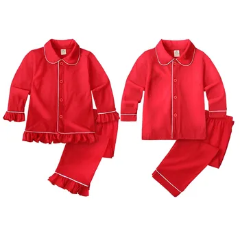 2023 Navidad Chica de Rojo Trajes de Pijamas de Bebé juego de Ropa de Niños de la Colmena de Traje de Niño de Manga Larga Pantalones Para 1-8T Babi