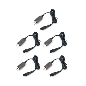 5 x Cable de Carga USB HQ8505 de Alimentación Adaptador de Cargador para Felipe de Afeitar Philips Afeitadora 7120 7140 7160 7165 7141 7240 786