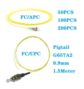 50/100/200pcs de 1.5 Metros de FC/APC, FC/UPC Cable de fibra Óptica Flexible Sx Core SM 9/125 G657A2 Coleta de la Fibra Óptica de 0,9 mm de LSZH Amarillo