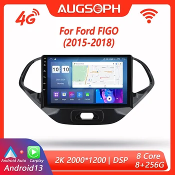 Android 13 de la Radio del Coche para Ford FIGO 2015-2018,de 9 pulgadas 2K Reproductor Multimedia con 4G Coche Carplay & 2Din GPS