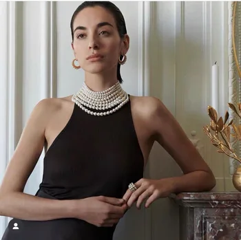Collar De Gargantilla De Personalidad Temperamento Moda Exagerada Multi-Capa Corta Accesorios Para Las Mujeres De Lujo De Collares Para Mujer