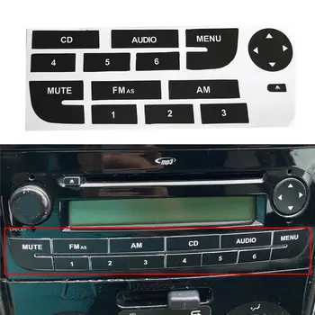 Consola Central Delantera Estéreo Usado Pelado Botón De Radio De Reparación De Pegatinas De La Etiqueta Engomada Para El Fiat Grand Punto De Los Accesorios Del Coche