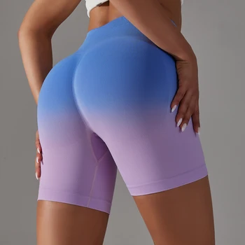 Gradiente Perfecta pantalones de Yoga Gimnasio de Entrenamiento Deportivos Ajustados pantalones Cortos de las Mujeres de la Alta Cintura de Elástico Trasero de Elevación Pantalones de Fitness