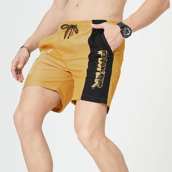 Hombres Nuevos Cortos de Verano Contraste 2023 Color de moda de Nueva Capris de Verano de los Hombres Sueltos Tamaño Deportiva Pantalones Casuales
