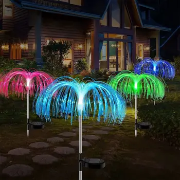 La energía Solar LLEVÓ Luces del Jardín de la Lámpara Medusa 7 Cambio de Color de la Decoración de la Energía Solar al aire libre Impermeable de Patio Patio de la Vía Solar de la Lámpara