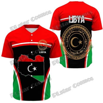 Libia y Malawi Bandera y el Escudo De Armas del Patrón de la Impresión 3D para Hombres Jersey de Béisbol Streetwear Unisex Informal de Béisbol de la Camisa KS-33