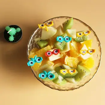 Lindo Fruta Tenedor Adorable Mini Dinosaurio de la Fruta Horquillas Lindo de la Historieta Bento Palo de Decoración para la Diversión de comer Meriendas Saludables Reutilizables de la Fruta