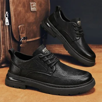 Los hombres Leather Oxford Cómodos Zapatos de Vestir Originales Encaje Formal Casual de Negocios Daily Derby Zapatos para hombres