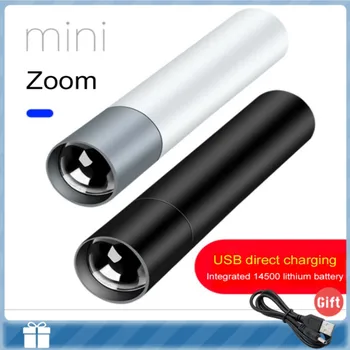 Mini Recargable de la Linterna de Led Impermeable de la Aleación de Aluminio de la Antorcha de Carga USB Super Brillante Linterna Linterna de la CANCIÓN HOMBRE de Pesca