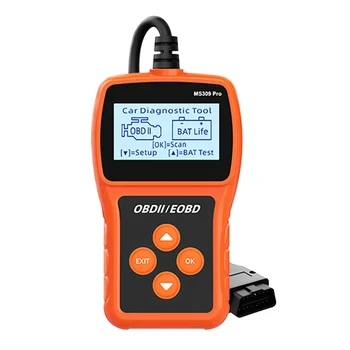 MS309PRO OBD2 Escáner Herramienta de Diagnóstico de la Batería de Coche de Lector de Código de Falla del Motor Probador Analizador de 2,4 Pulgadas de Pantalla LCD