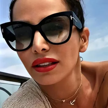 Nueva Marca de Moda Diseñador de Ojo de Gato de las Mujeres Gafas de sol Mujer Gradiente de Puntos de Gafas de Sol de Gran Oculos feminino de sol UV400