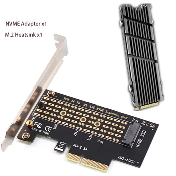 PCIE A M 2 Adaptador de NVMe SSD M2 PCIE X4 Raiser PCI-E PCI Express M Clave de la Tarjeta Soporta 2230 2242 2260 2280 Con Disipador de calor de Aluminio