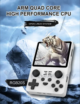 POWKIDDY RGB20S Juego Retro de la Consola De 3,5 de la Pulgada IPS de la Pantalla de la computadora de Mano los Jugadores de juegos de Mini Portátil de 3500mAh para MAME/N64/GBA/FC Simulador