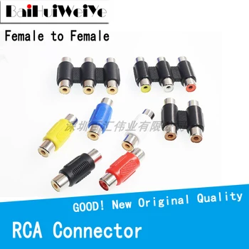 Rca Dual Acoplador hembra A Hembra Adaptador AV Cable de Enchufe de 2/10X CCTV Conector de Audio de Video Single Doble Conector de Tres