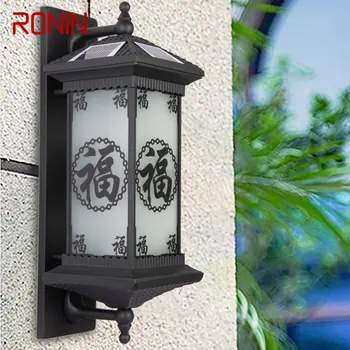 RONIN Solar Lámparas de Pared Moderna de China al aire libre Negro de la Lámpara de Luz LED de la prenda Impermeable IP65 para el Hogar Villa Porche, Patio