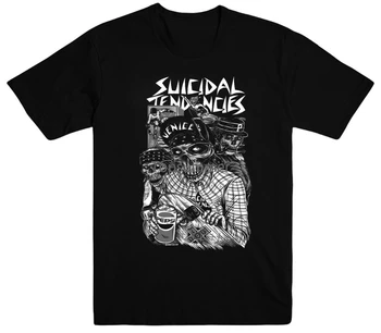 Tendencias Suicidas Camiseta Del Cráneo De Dibujos Animados De Impresión T-Shirt Hombres Clásico Camisetas De Manga Corta De Los Grandes De La Música De La Camiseta