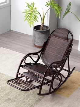 Vid silla, sillón, balcón, hogar de ocio de la mecedora, ancianos patio, ratán tejido de ocio silla